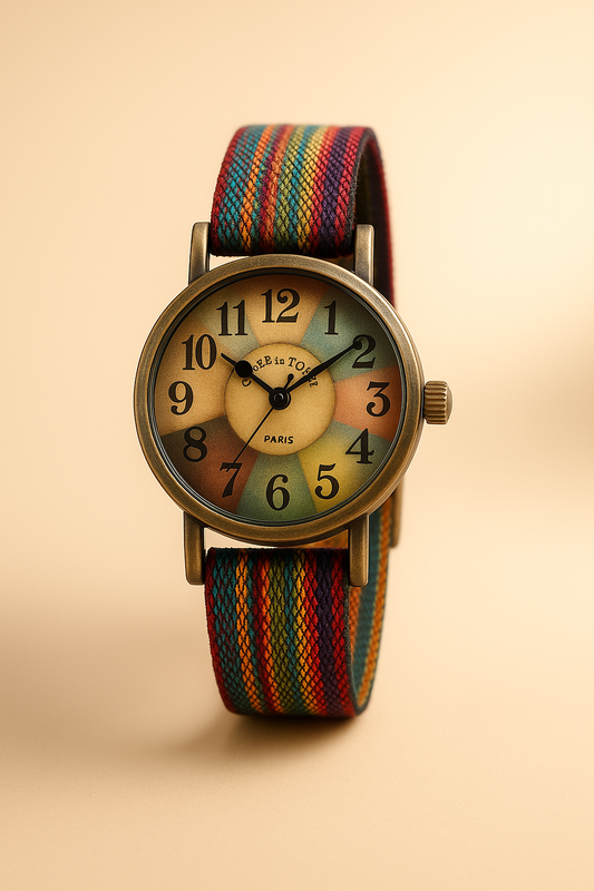 Montre Horlogia Motif Arc-en-ciel Multicolore